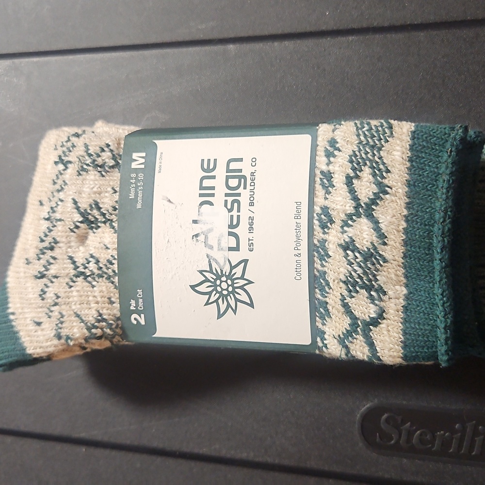 Alpine Design Novelty Ragg Socks: FADED EVERGREEN:NWT:SZ M: MENS 4-8 WOMENS 5-10